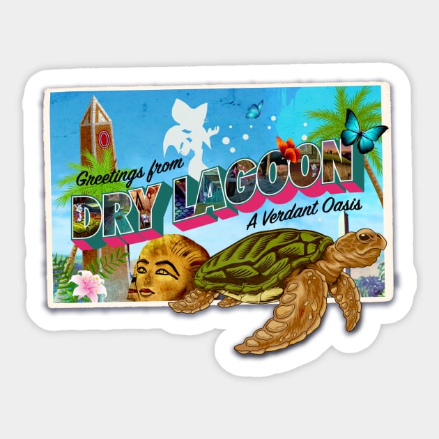 Dry Lagoon - Large Letter Postcard (3D) Sticker by Essoterika